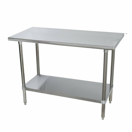 ADVANCE TABCO Special Value Work Table 60 in.W x 36 in.D 16 gauge 430 stainless steel top SLAG-365-X